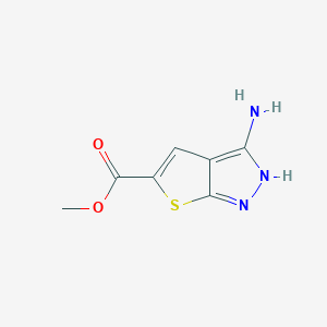 molecular formula C7H7N3O2S B13122785 Methyl3-amino-1H-thieno[2,3-c]pyrazole-5-carboxylate 