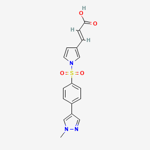 molecular formula C17H15N3O4S B13122799 (E)-3-(1-((4-(1-Methyl-1H-pyrazol-4-yl)phenyl)sulfonyl)-1H-pyrrol-3-yl)acrylic acid 