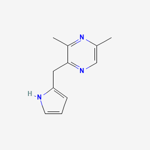 molecular formula C11H13N3 B13122839 Pyrazine, 2-(2-pyrrylmethyl)-3,5-dimethyl 