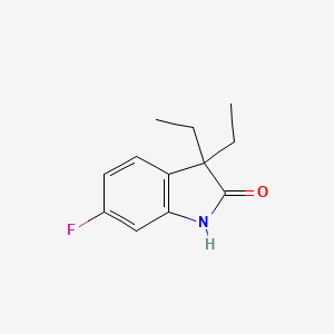 molecular formula C12H14FNO B13122845 3,3-Diethyl-6-fluoroindolin-2-one 