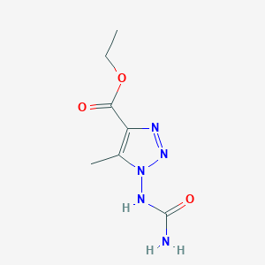 molecular formula C7H11N5O3 B13122848 Ethyl 5-methyl-1-ureido-1H-1,2,3-triazole-4-carboxylate 