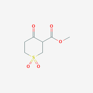 molecular formula C7H10O5S B13122905 methyl4-oxotetrahydro-2H-thiopyran-3-carboxylate1,1-dioxide 