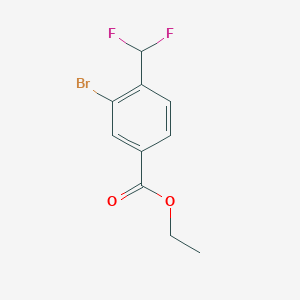 molecular formula C10H9BrF2O2 B13123182 Ethyl 3-bromo-4-(difluoromethyl)benzoate 