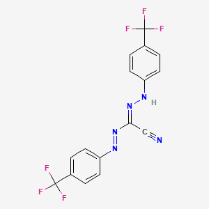 molecular formula C16H9F6N5 B1312324 1-cyano-N'-[4-(trifluoromethyl)anilino]-N-[4-(trifluoromethyl)phenyl]iminomethanimidamide CAS No. 58139-96-1