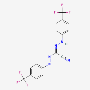 molecular formula C16H9F6N5 B1312324 Acetonitrile, [[4-(trifluoromethyl)phenyl]azo][[4-(trifluoromethyl)phenyl]hydrazono]- CAS No. 58139-96-1