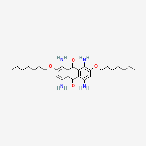 molecular formula C28H40N4O4 B13123355 1,4,5,8-Tetraamino-2,7-bis(heptyloxy)anthracene-9,10-dione CAS No. 88601-67-6