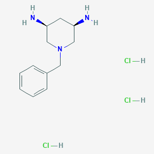 molecular formula C12H22Cl3N3 B13123422 (3R,5S)-1-benzylpiperidine-3,5-diamine trihydrochloride 