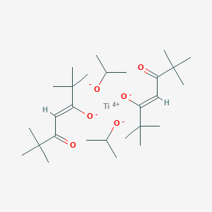 molecular formula C28H52O6Ti B13123673 propan-2-olate;(Z)-2,2,6,6-tetramethyl-5-oxohept-3-en-3-olate;titanium(4+) 
