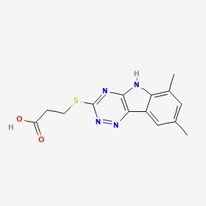 molecular formula C14H14N4O2S B1312373 3-(6,8-Dimethyl-9H-1,3,4,9-tetraaza-fluoren-2-yl-sulfanyl)-propionic acid CAS No. 482616-17-1