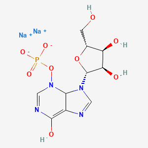 molecular formula C10H13N4Na2O9P B13123850 Sodium 9-((2R,3R,4S,5R)-3,4-dihydroxy-5-(hydroxymethyl)tetrahydrofuran-2-yl)-6-hydroxy-4,9-dihydro-3H-purin-3-yl phosphate 