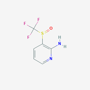 molecular formula C6H5F3N2OS B13123913 3-((Trifluoromethyl)sulfinyl)pyridin-2-amine 