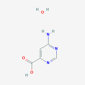 molecular formula C5H7N3O3 B13123936 6-Aminopyrimidine-4-carboxylic acid hydrate CAS No. 7146-87-4