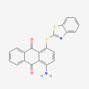 molecular formula C21H12N2O2S2 B13123983 9,10-Anthracenedione, 1-amino-4-(2-benzothiazolylthio)- CAS No. 3767-68-8