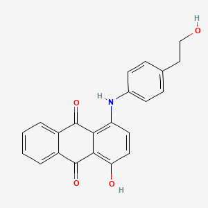 molecular formula C22H17NO4 B13124001 1-Hydroxy-4-[4-(2-hydroxyethyl)anilino]anthracene-9,10-dione CAS No. 71335-86-9