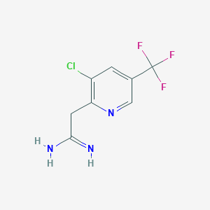 molecular formula C8H7ClF3N3 B13124170 2-(3-Chloro-5-(trifluoromethyl)pyridin-2-yl)acetimidamide 