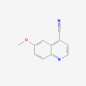 molecular formula C11H8N2O B13124180 6-Methoxyquinoline-4-carbonitrile CAS No. 6443-89-6