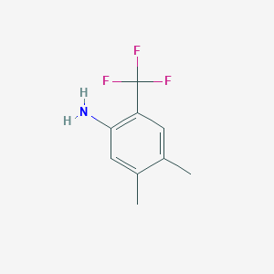molecular formula C9H10F3N B13124216 4,5-Dimethyl-2-(trifluoromethyl)aniline 