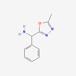 molecular formula C10H11N3O B13124342 (5-Methyl-1,3,4-oxadiazol-2-yl)(phenyl)methanamine 