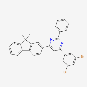 molecular formula C31H22Br2N2 B13124350 4-(3,5-Dibromophenyl)-6-(9,9-dimethyl-9H-fluoren-2-yl)-2-phenylpyrimidine 
