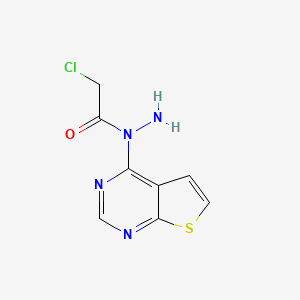 molecular formula C8H7ClN4OS B13124380 N1-thieno[2,3-d]pyrimidin-4-yl-2-chloroethanohydrazide 