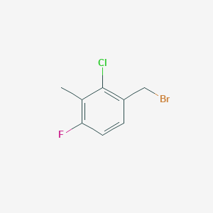 molecular formula C8H7BrClF B13124403 1-(Bromomethyl)-2-chloro-4-fluoro-3-methylbenzene 