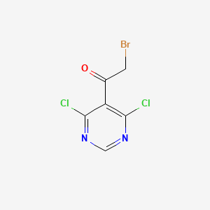 molecular formula C6H3BrCl2N2O B13124526 2-Bromo-1-(4,6-dichloropyrimidin-5-yl)ethanone 