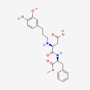 (S)-3-(3-(4-hydroxy-3-methoxyphenyl)propylamino)-4-((S)-1-methoxy-1-oxo-3-phenylpropan-2-ylamino)-4-oxobutanoic acid