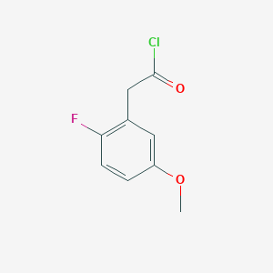 molecular formula C9H8ClFO2 B13124534 2-(2-Fluoro-5-methoxyphenyl)acetylchloride 