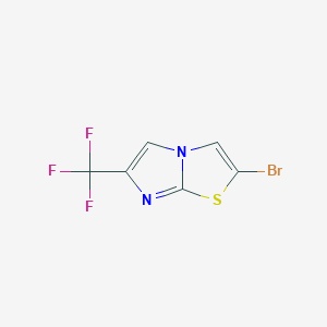 molecular formula C6H2BrF3N2S B13124554 2-Bromo-6-(trifluoromethyl)imidazo[2,1-b]thiazole 