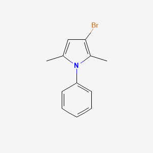molecular formula C12H12BrN B13124566 3-Bromo-2,5-dimethyl-1-phenyl-1H-pyrrole 