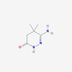 molecular formula C6H11N3O B13124577 6-Amino-5,5-dimethyl-4,5-dihydropyridazin-3(2H)-one 