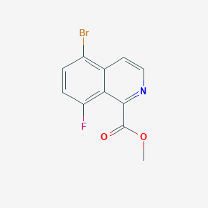 molecular formula C11H7BrFNO2 B13124608 Methyl5-bromo-8-fluoroisoquinoline-1-carboxylate 