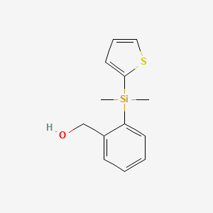 molecular formula C13H16OSSi B1312463 {2-[Dimethyl(thiophen-2-yl)silyl]phenyl}methanol CAS No. 853955-72-3