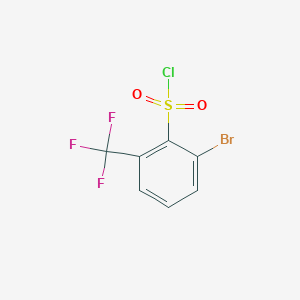 molecular formula C7H3BrClF3O2S B13124645 2-Bromo-6-(trifluoromethyl)benzenesulfonyl chloride 