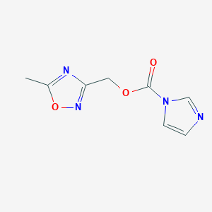 molecular formula C8H8N4O3 B13124770 (5-Methyl-1,2,4-oxadiazol-3-yl)methyl 1H-imidazole-1-carboxylate CAS No. 784148-73-8