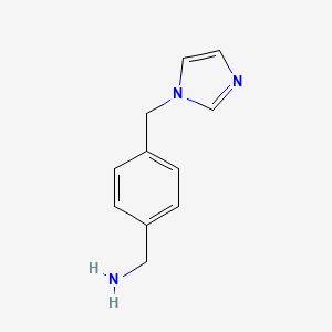 B1312539 1-[4-(1H-imidazol-1-ylmethyl)phenyl]methanamine CAS No. 112086-47-2