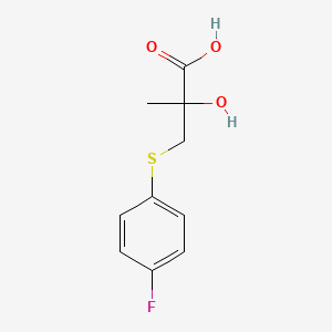 B1312572 3-((4-Fluorophenyl)thio)-2-hydroxy-2-methylpropanoic acid CAS No. 339530-91-5