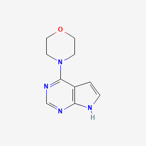 molecular formula C10H12N4O B1312575 4-{7H-Pyrrolo[2,3-d]pyrimidin-4-yl}morpholine CAS No. 90870-83-0