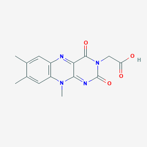 molecular formula C15H14N4O4 B131260 2-(7,8,10-Trimethyl-2,4-dioxobenzo[g]pteridin-3-yl)acetic acid CAS No. 20227-26-3
