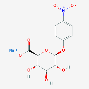 molecular formula C12H12NNaO9 B1312654 （2S,3S,4S,5R,6S）-3,4,5-三羟基-6-（4-硝基苯氧基）四氢-2H-吡喃-2-羧酸钠 CAS No. 89772-41-8