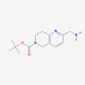 molecular formula C14H21N3O2 B13127015 tert-Butyl 2-(aminomethyl)-7,8-dihydro-1,6-naphthyridine-6(5H)-carboxylate 