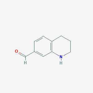 molecular formula C10H11NO B13127168 1,2,3,4-Tetrahydroquinoline-7-carbaldehyde 