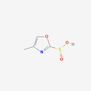 molecular formula C4H5NO3S B13127267 4-Methyloxazole-2-sulfinicacid 