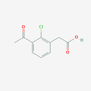molecular formula C10H9ClO3 B13127272 2-(3-Acetyl-2-chlorophenyl)aceticacid 