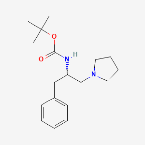 molecular formula C18H28N2O2 B1312731 (S)-叔丁基（1-苯基-3-（吡咯烷-1-基）丙-2-基）氨基甲酸酯 CAS No. 869377-95-7