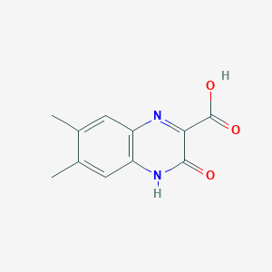 molecular formula C11H10N2O3 B1312744 6,7-Dimethyl-3-oxo-3,4-dihydroquinoxaline-2-carboxylic acid CAS No. 1083-10-9