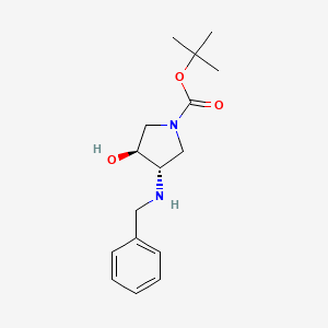 molecular formula C16H24N2O3 B1312748 叔丁基 (3S,4S)-3-(苄氨基)-4-羟基吡咯烷-1-羧酸酯 CAS No. 252574-03-1