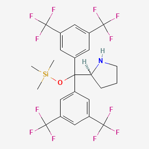 molecular formula C24H23F12NOSi B1312752 (S)-2-(Bis(3,5-bis(trifluoromethyl)phenyl)((trimethylsilyl)oxy)methyl)pyrrolidine CAS No. 848821-61-4