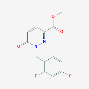 molecular formula C13H10F2N2O3 B13127566 Methyl 1-(2,4-difluorobenzyl)-6-oxo-1,6-dihydropyridazine-3-carboxylate 
