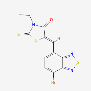 molecular formula C12H8BrN3OS3 B13127732 5-((7-Bromobenzo[c][1,2,5]thiadiazol-4-yl)methylene)-3-ethyl-2-thioxothiazolidin-4-one 
